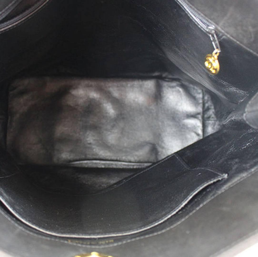 Chanel Black Lambskin Leather Gold Shopper Shoulder Carryall Tote Bag in Box 5