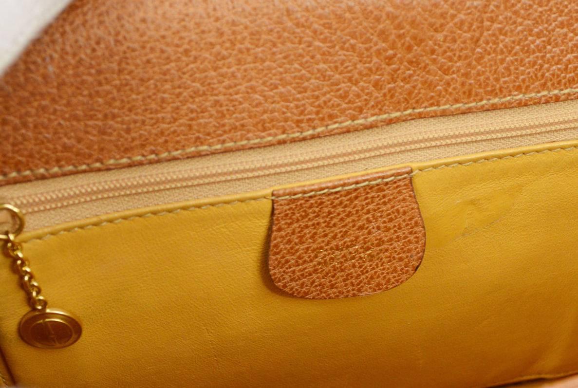 Gucci Vintage Cognac Leather Top Handle Satchel Kelly Style Crossbody Bag 2