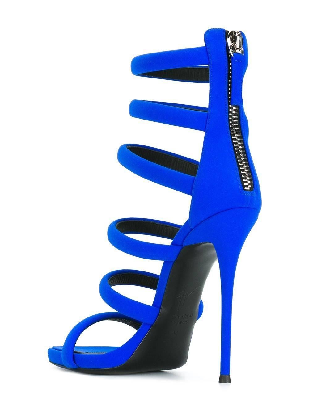 blue strappy heels