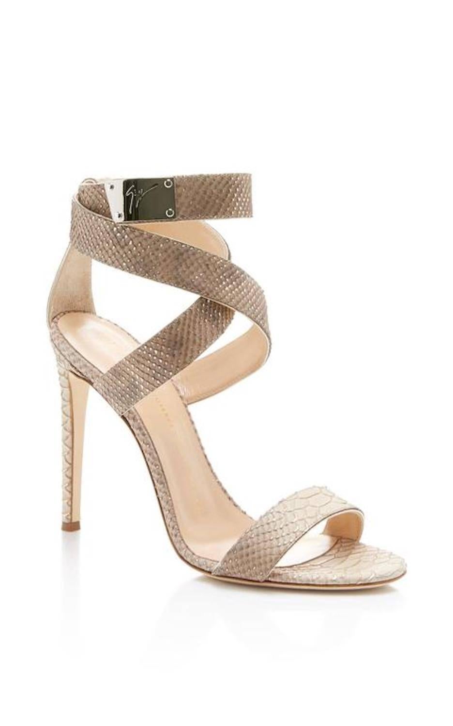 snake print sandal heels