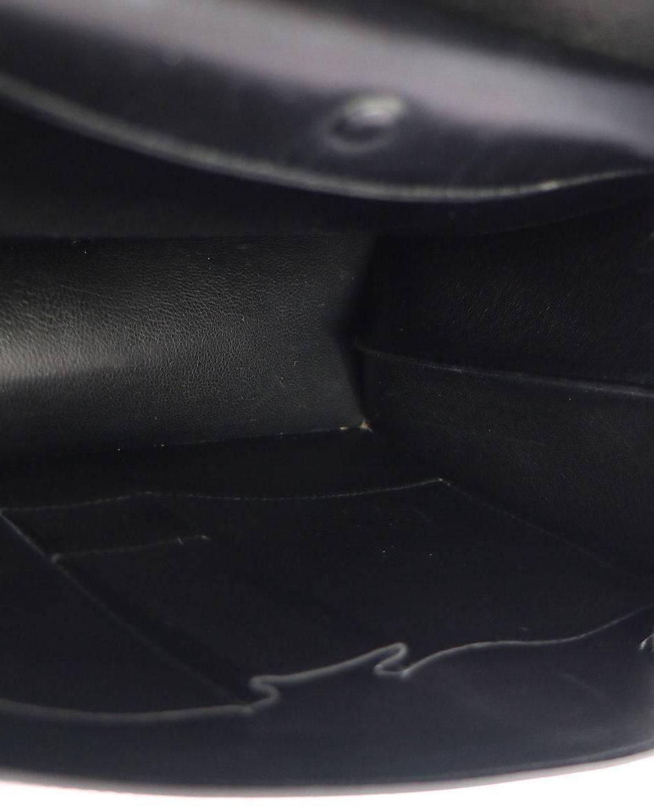 Hermes Vintage Black Leather Top Handle Satchel Flap Shoulder Bag 3