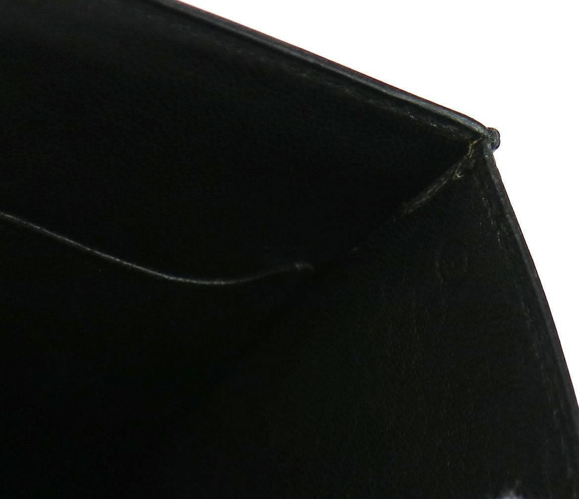 Hermes Vintage Black Leather Top Handle Satchel Flap Shoulder Bag 4