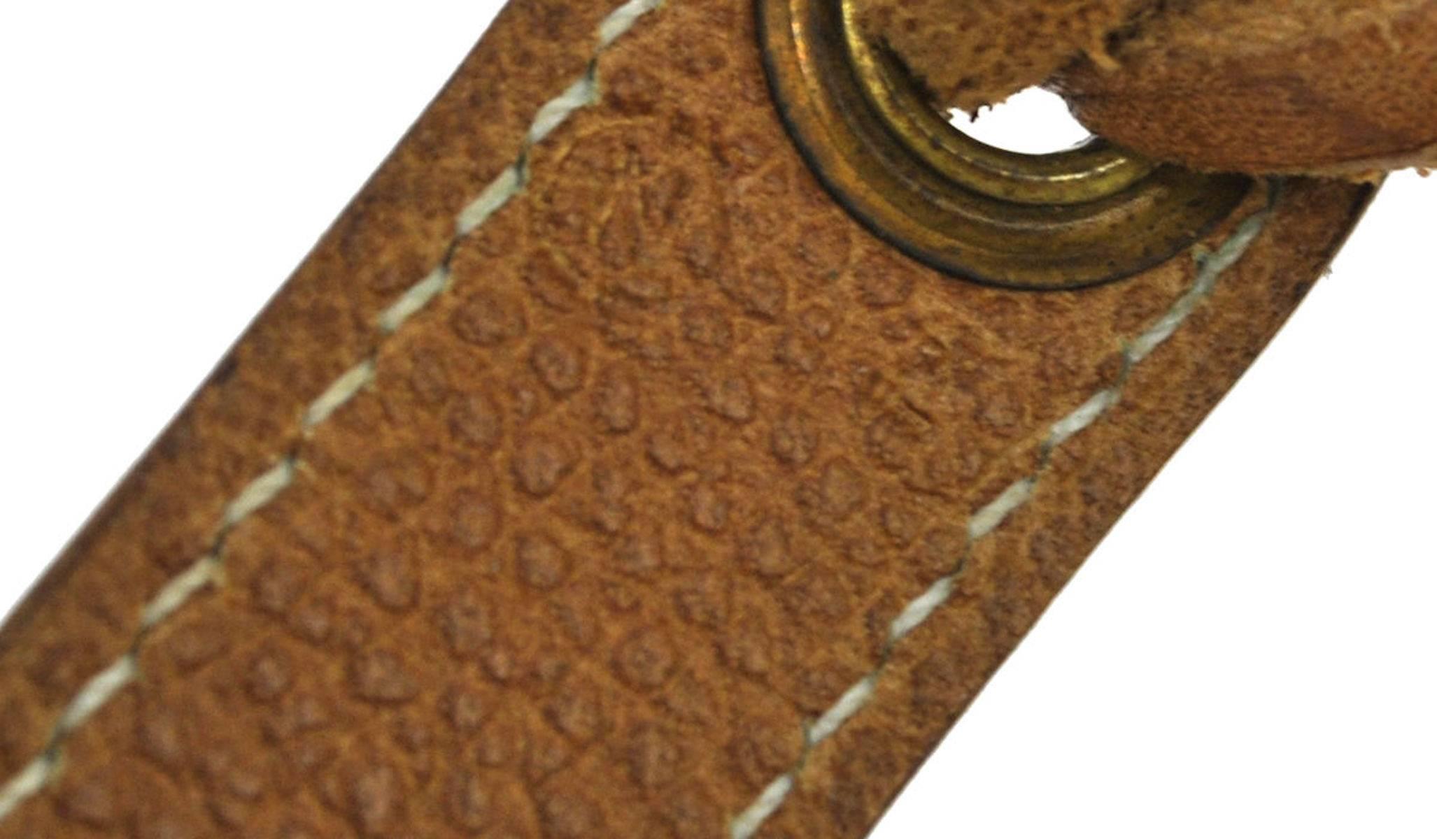 Hermes Vintage Cognac Brown Leather Gold Bum Fanny Pack Waist Belt Bag 3