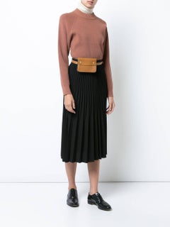 Hermes Vintage Cognac Brown Leather Gold Bum Fanny Pack Waist Belt Bag