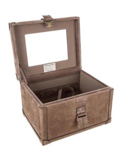 Brunello Cucinelli Men's Women's Brown Suede Top Handle Satchel Travel Case