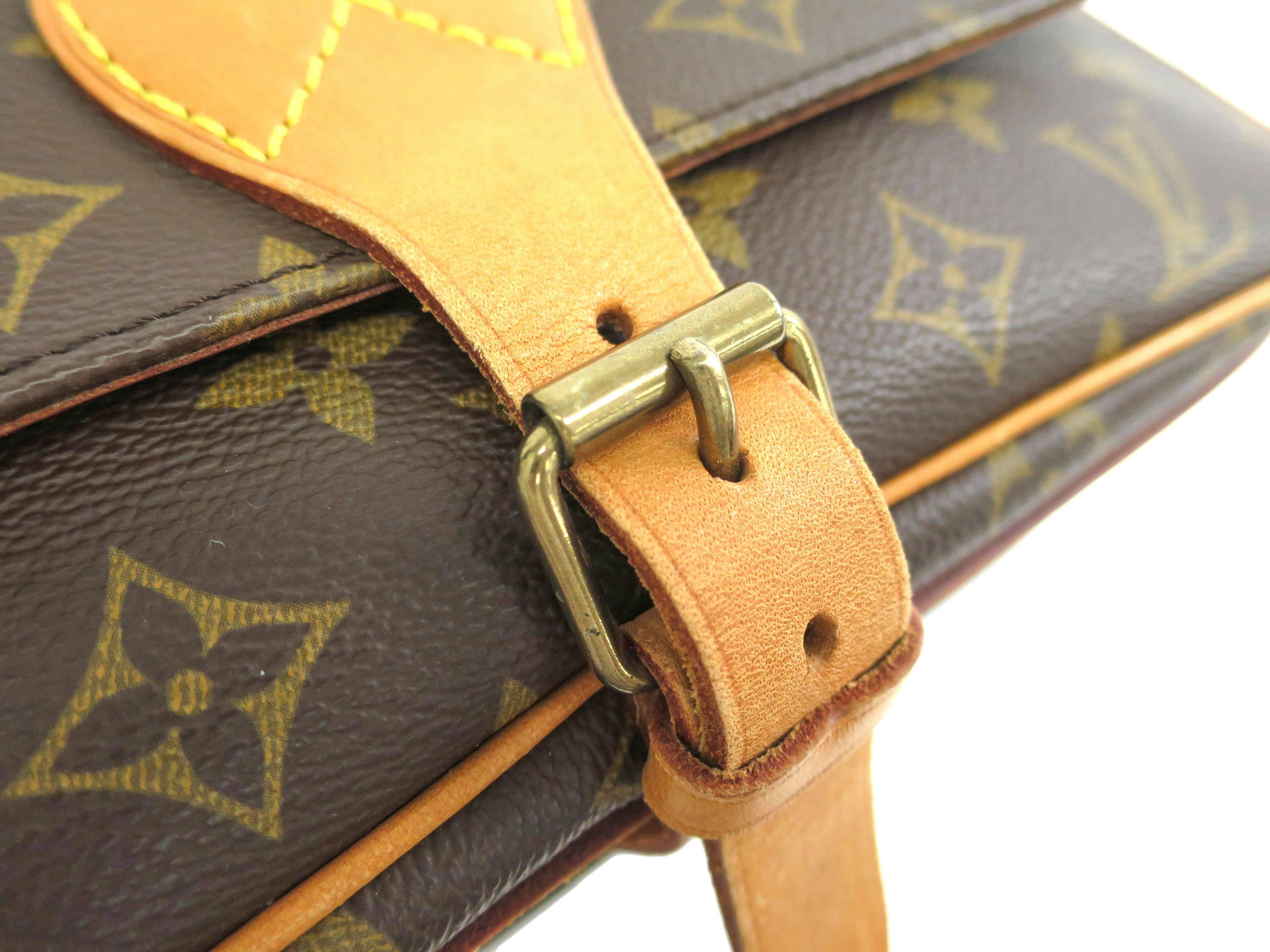 Brown Louis Vuitton Monogram Crossbody Messenger Style Belt Flap Shoulder Bag