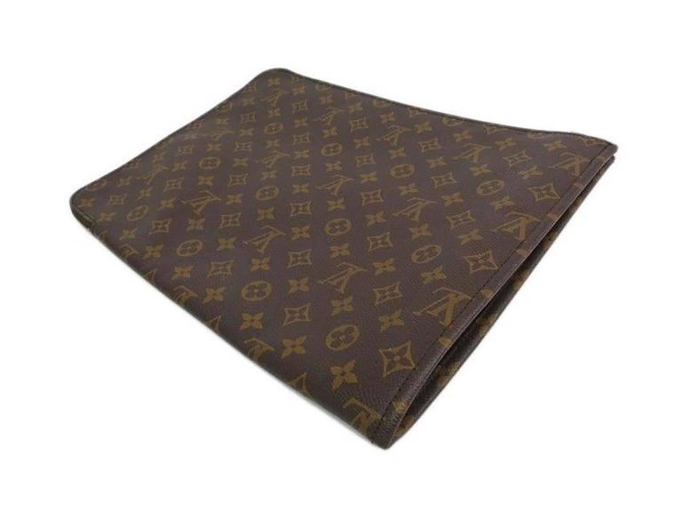 Black Louis Vuitton Monogram Men's Women's Carryall Laptop Travel Briefcase Clutch Bag