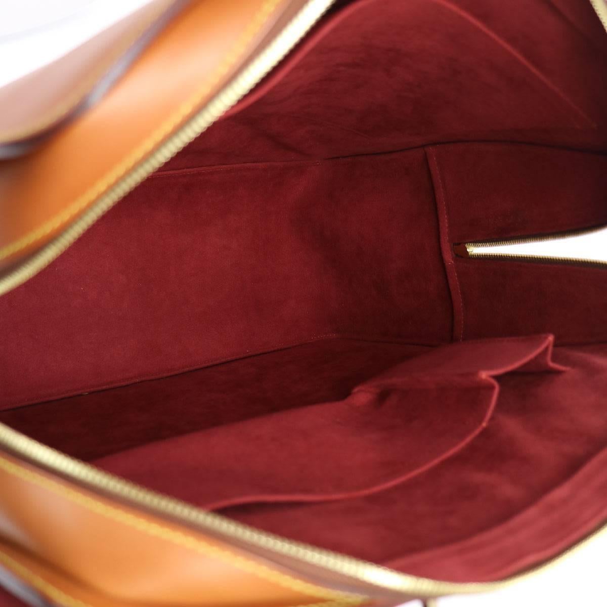 Louis Vuitton Cognac Leather Carryall Men's Women's Travel Top Handle Tote Bag 1