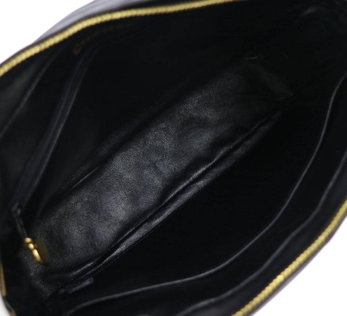 Chanel Black Lambskin Quilted Camera Flap Evening Crossbody Shoulder Bag 2