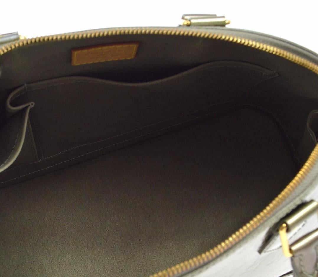 Louis Vuitton Monogram Patent Leather Top Handle Satchel Bag with Lock & Keys 1