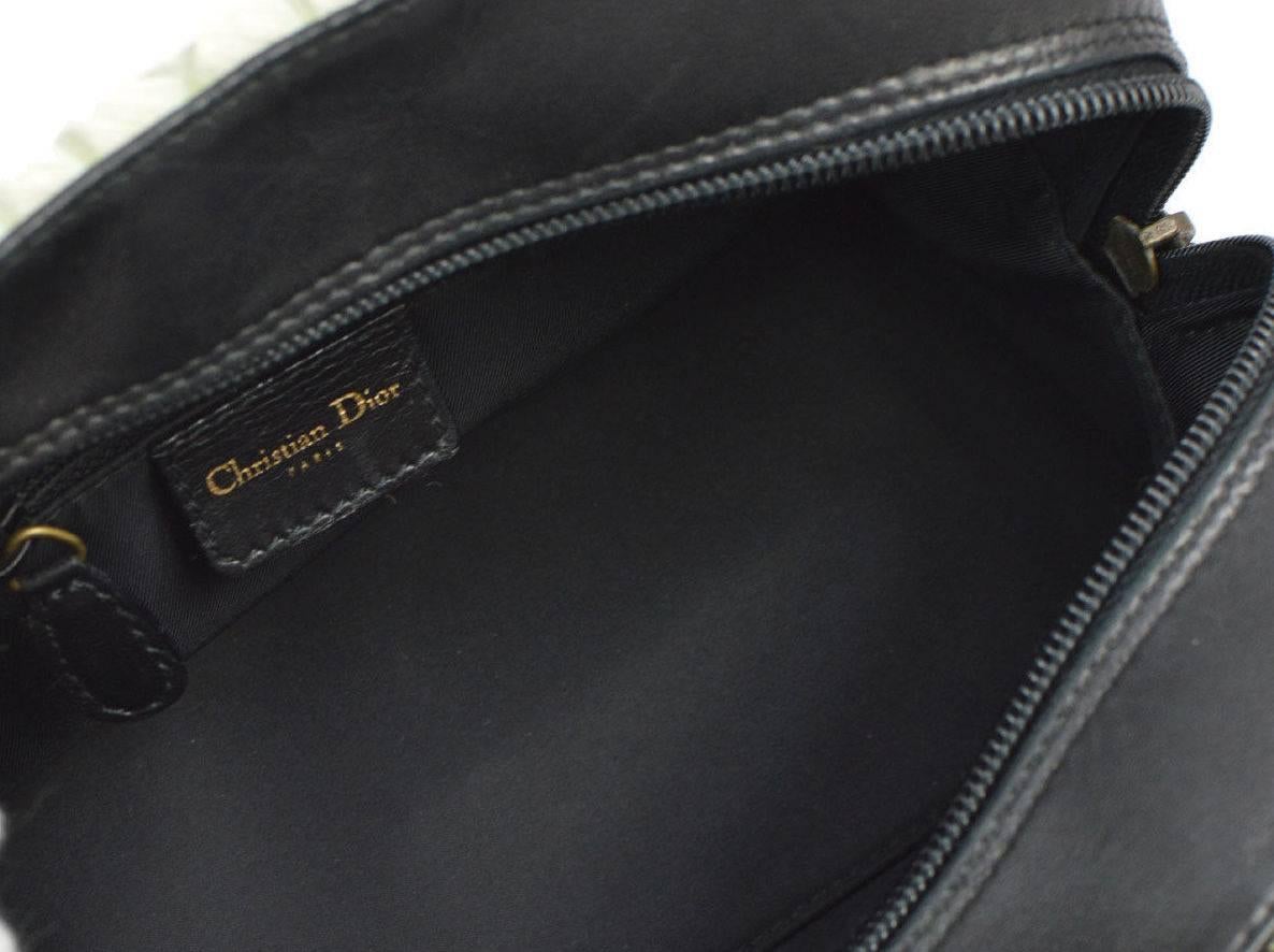 Christian Dior Black Cream Brown Ponyhair Leather Top Handle Satchel Boston Bag 2
