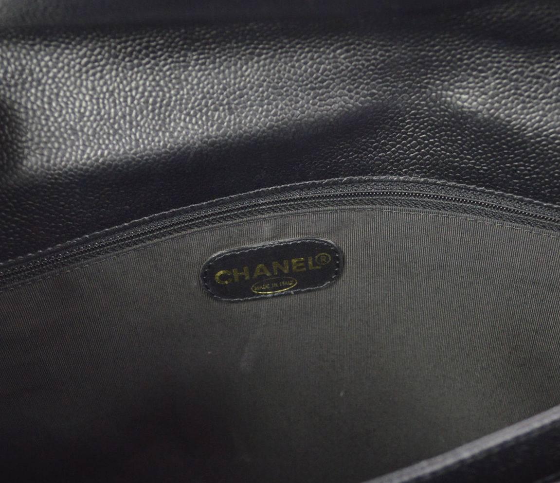 Chanel Back Leather Top Handle Men's Women's Business Travel Briefcase Bag In Excellent Condition In Chicago, IL