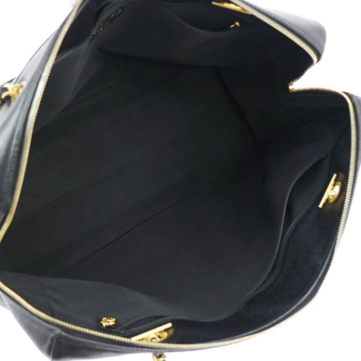 Chanel Black Caviar Supermodel Weekend Travel Shoulder Tote Bag 3