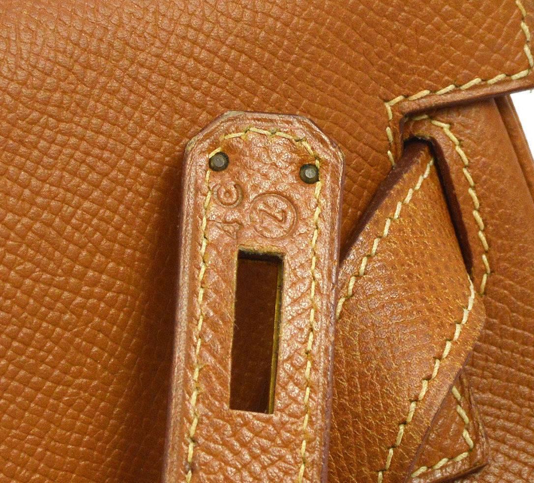 Hermes Kelly 35 Cognac Courchevel Retourne Satchel Shoulder Bag 2