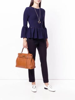 Hermes Kelly 35 Cognac Courchevel Retourne Satchel Shoulder Bag
