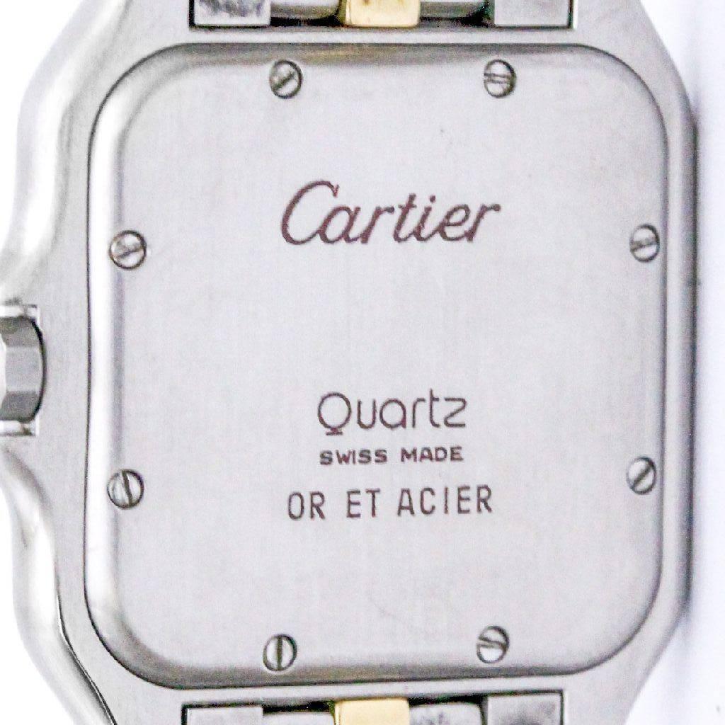 Cartier Two-Tone Date Stainless Steel Gold Chain Link Women's Wrist Dress Watch 2