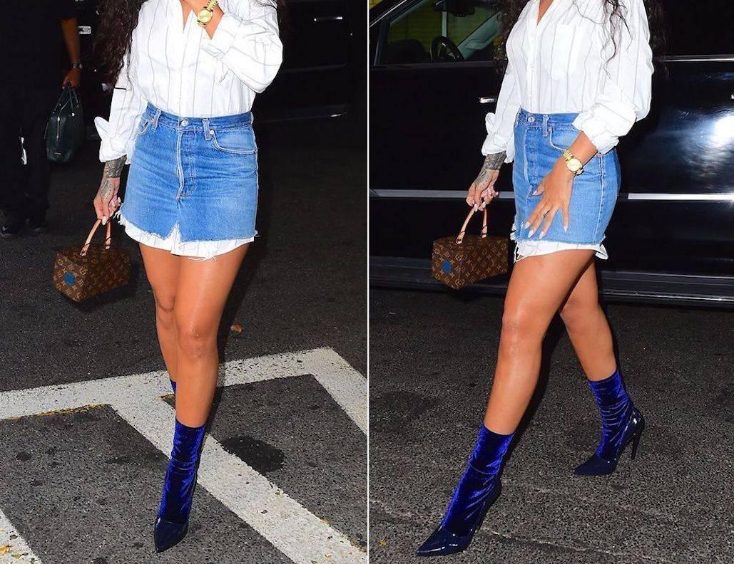 AS WORN BY RIHANNA!  Balenciaga New Sold Out Navy Blue Patent Velvet Ankle Booties Boots in Box 

Size IT 36
Patent leather
Velvet 
Slip on 
Made in Italy 
Heel height 4.5