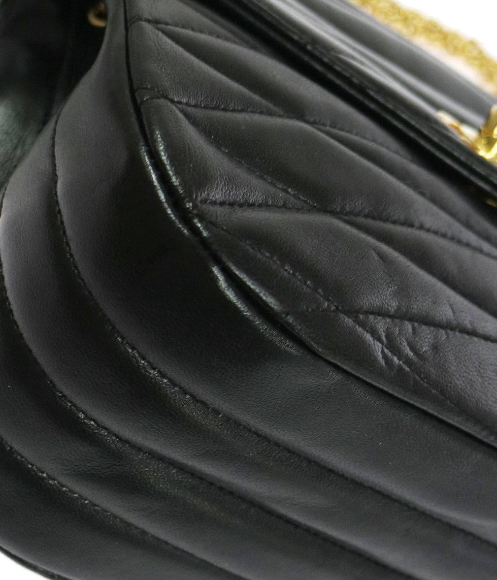 Women's Chanel New Black Leather Party Evening Shoulder Flap Bag in Box