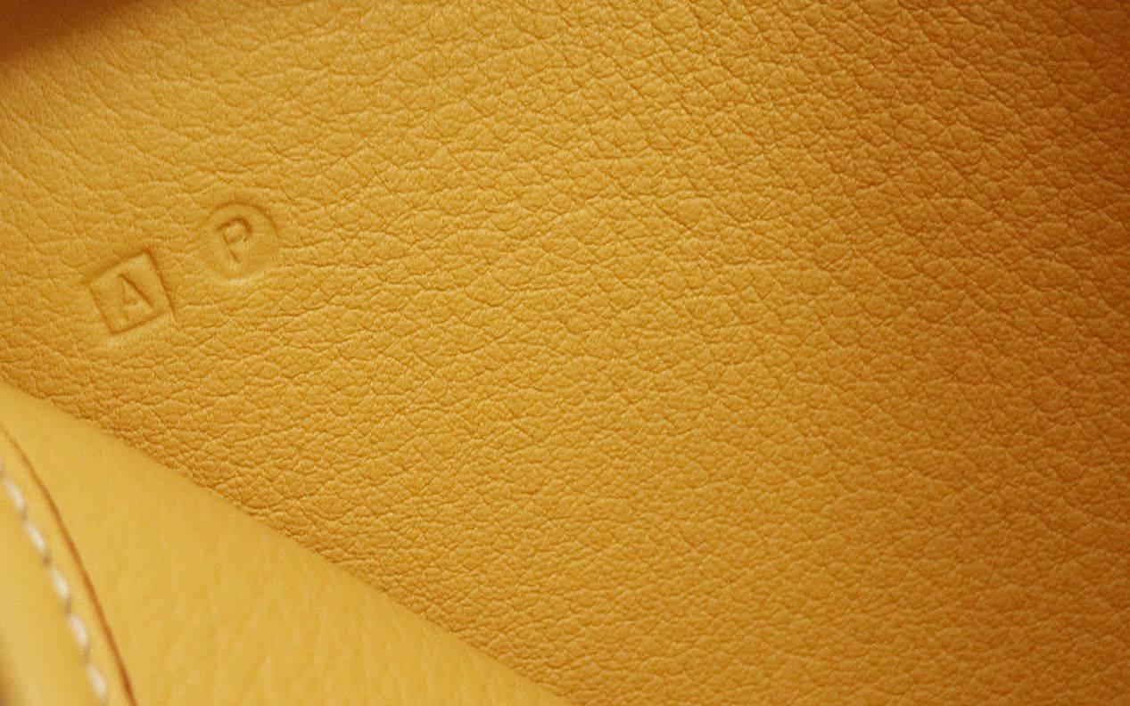 Hermes Mustard Leather Large Travel Carryall Shoulder Bag 2