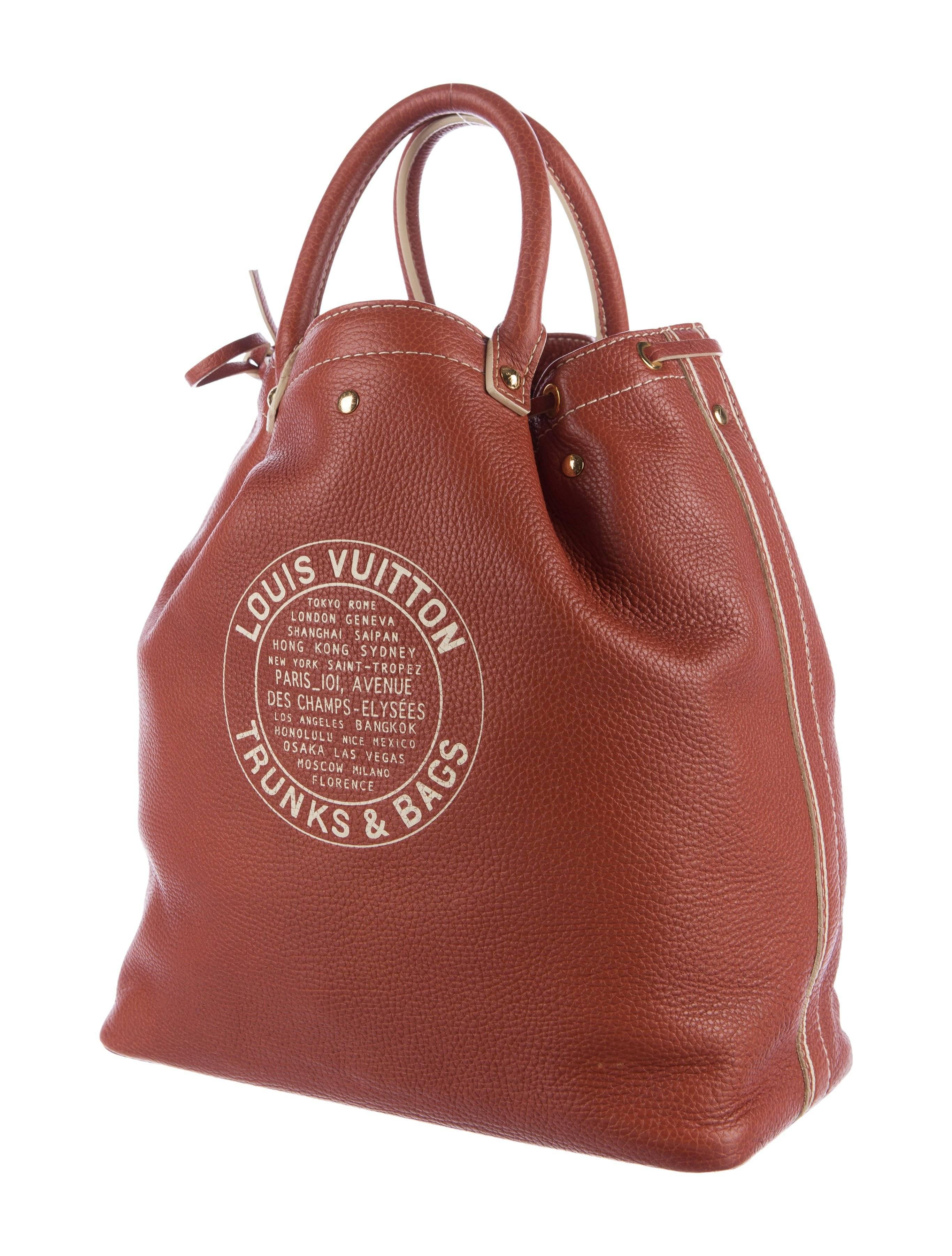 Brown Louis Vuitton Cognac Leather Men's Carryall Travel Tote Bag