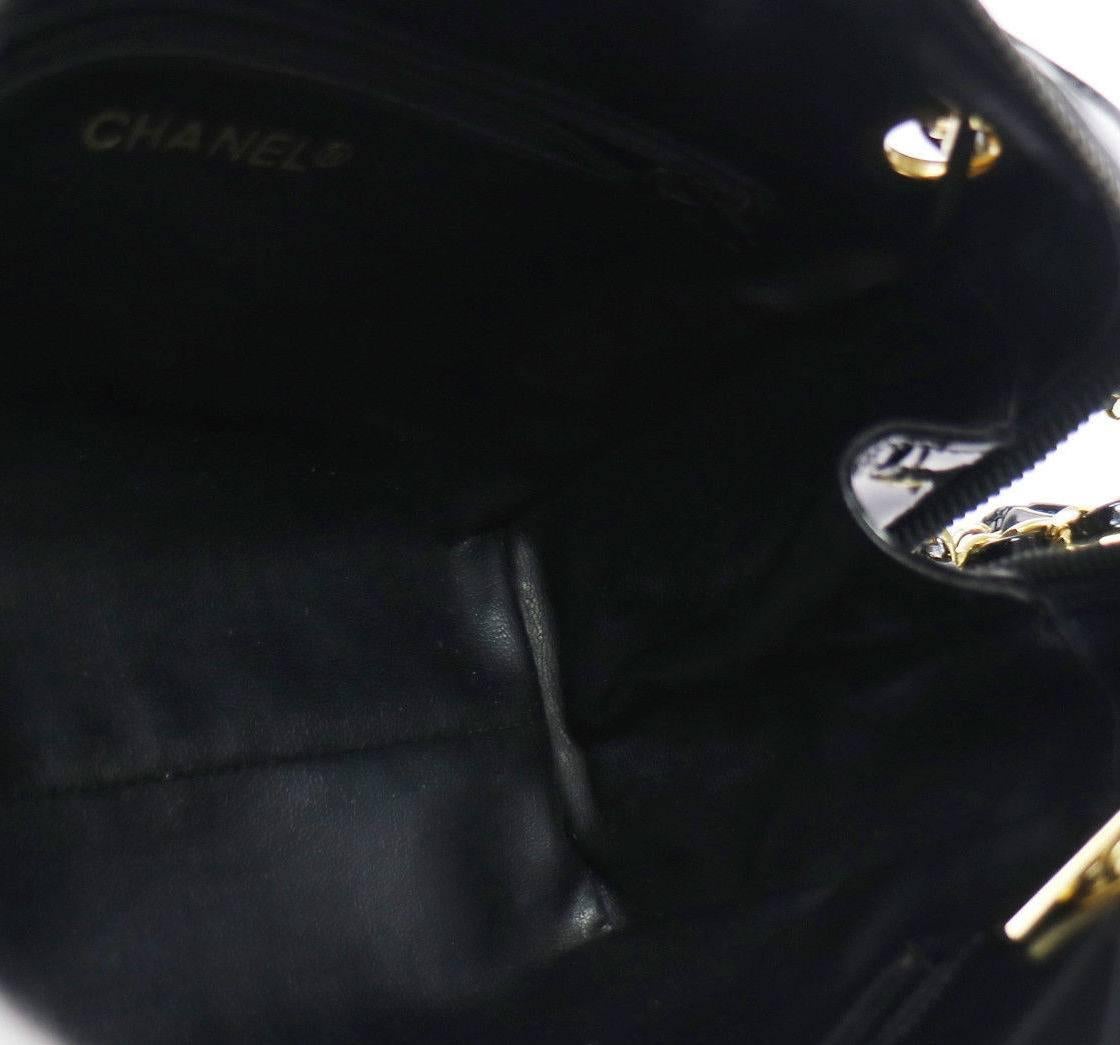 Chanel Black Patent Gold Small Camera Shoulder Bag in Box 2