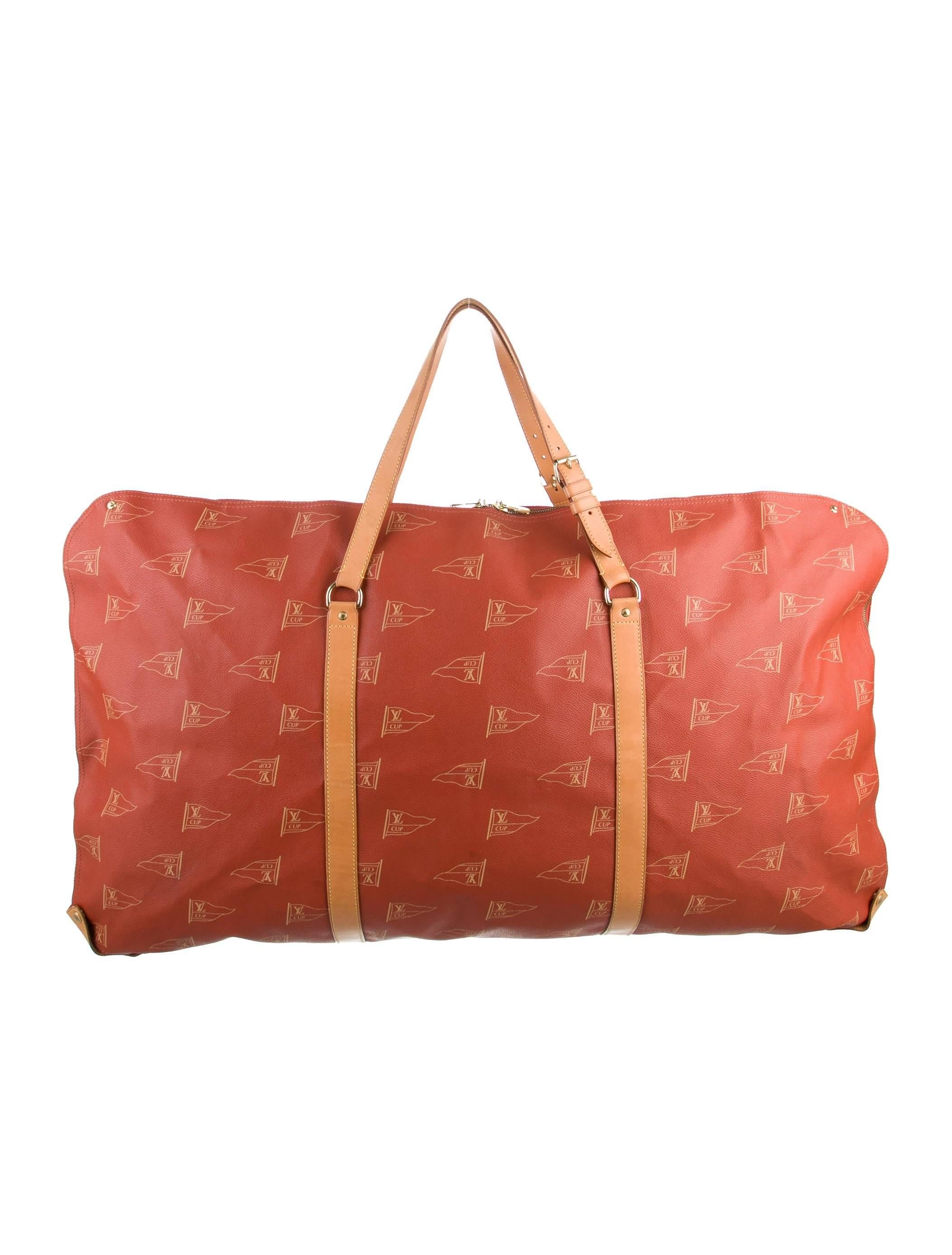 Orange Louis Vuitton Limited Edition Top Handle Men's Travel Weekender Duffle Tote Bag