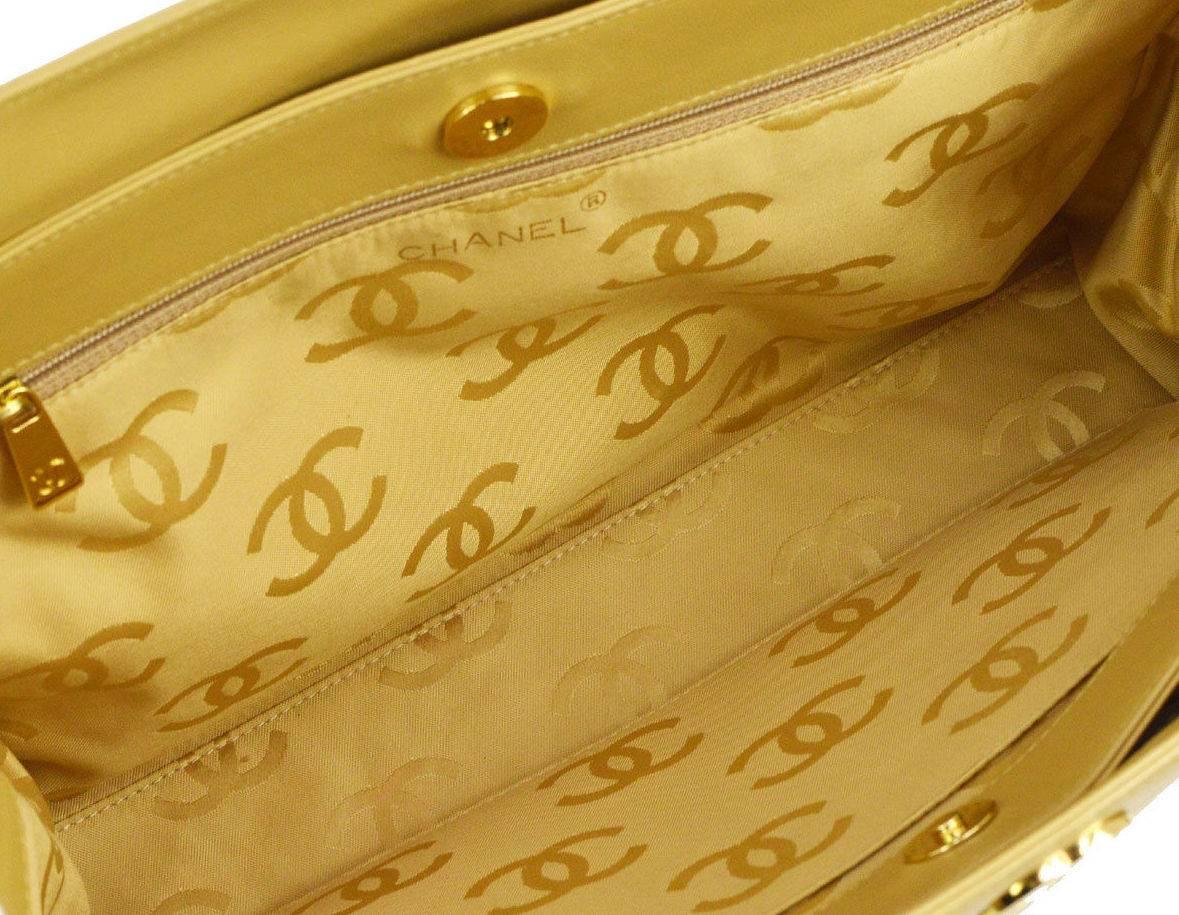 Chanel Lambskin Stitch Nude Tan Carryall Chain Top Handle Shoulder Tote Bag 1