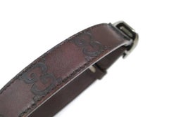 Gucci Dog Dark Brown GG Leather Silver Pet Two Piece Leash and Collar Gift Set