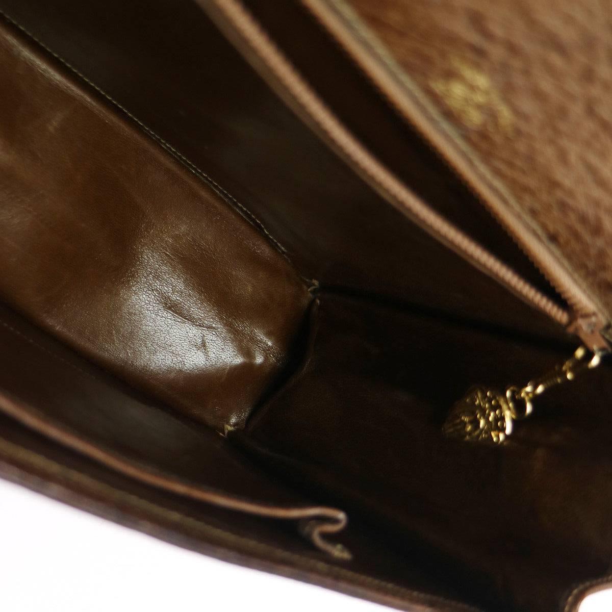 Women's Gucci Cognac Ostrich Leather 2 in 1 Evening Clutch Shoulder Flap Bag