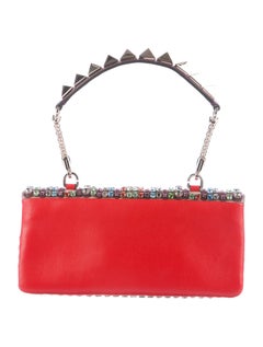 Valentino New Multi Color Crystal Top Handle Satchel Evening Bag
