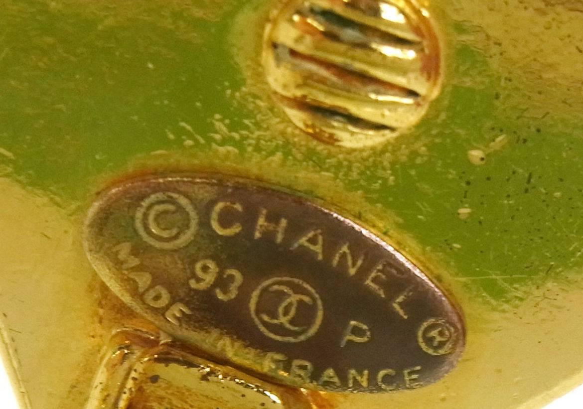 Chanel Gold Charm Evening Stud Earrings  In Excellent Condition In Chicago, IL