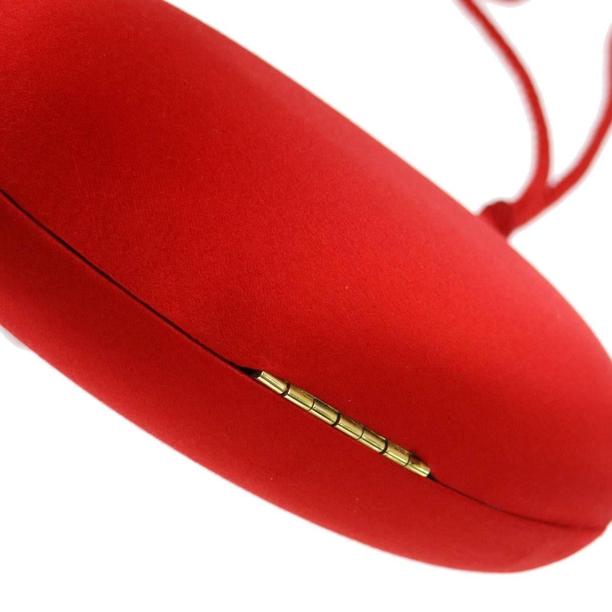 Women's or Men's Prada Red Tassel Cord Kisslock Party 2 in 1 Clutch Evening Shoulder Bag in Box