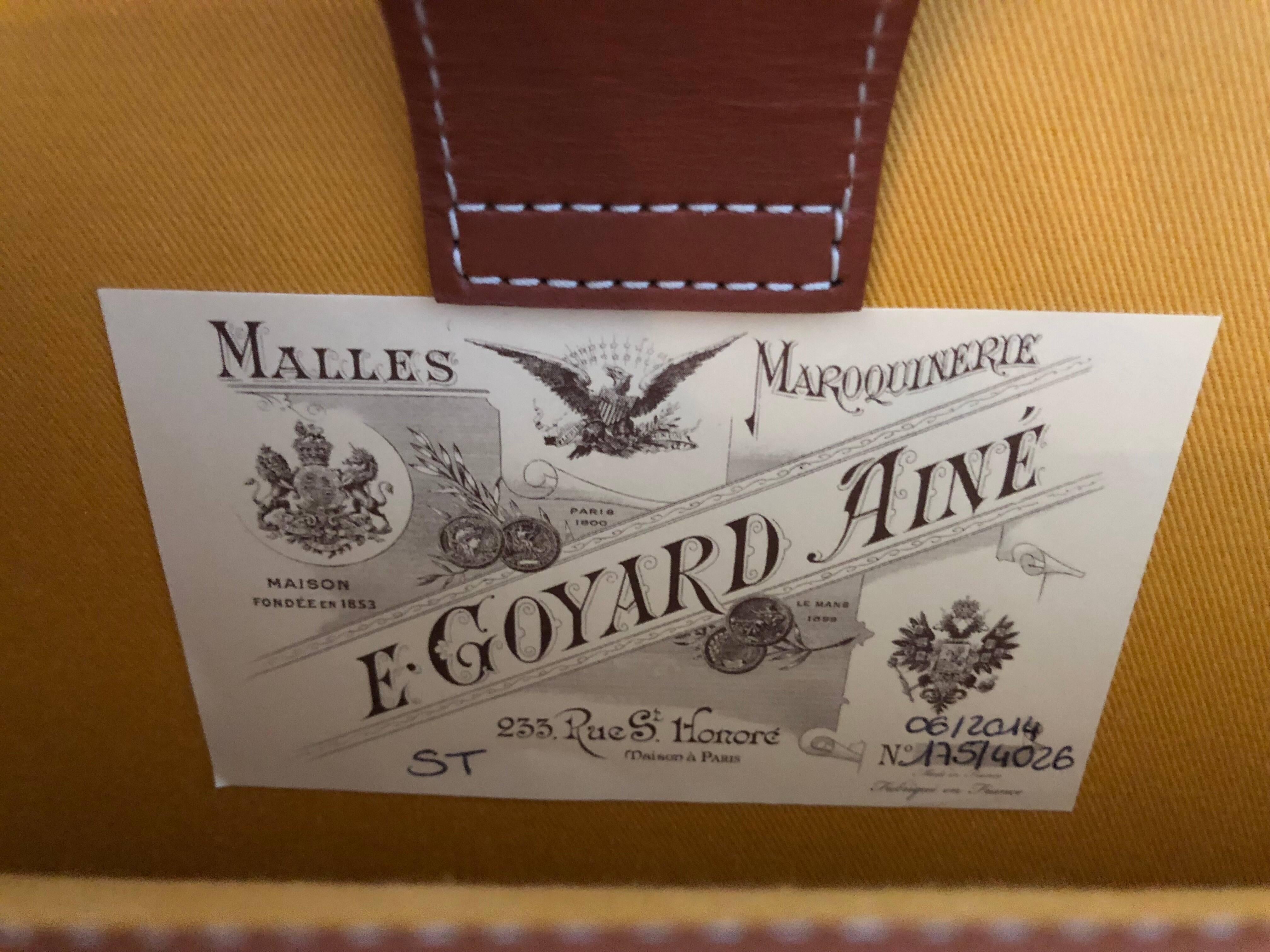 Goyard Monogram Cognac Men's Women's Business Travel Brief Case Briefcase For Sale 1
