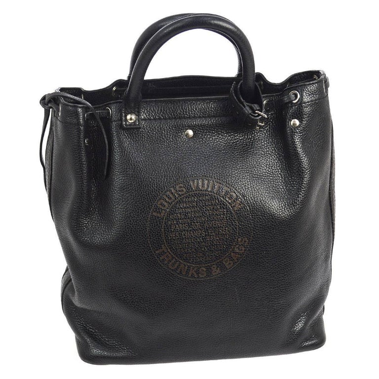 Louis Vuitton Black Leather Men&#39;s and Women&#39;s Carryall Travel Tote Bag For Sale at 1stdibs