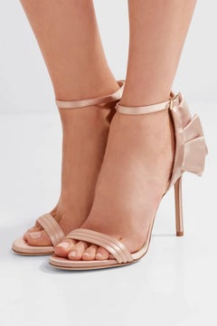 Jimmy Choo New Satin Champagne Evening Sandals Heels