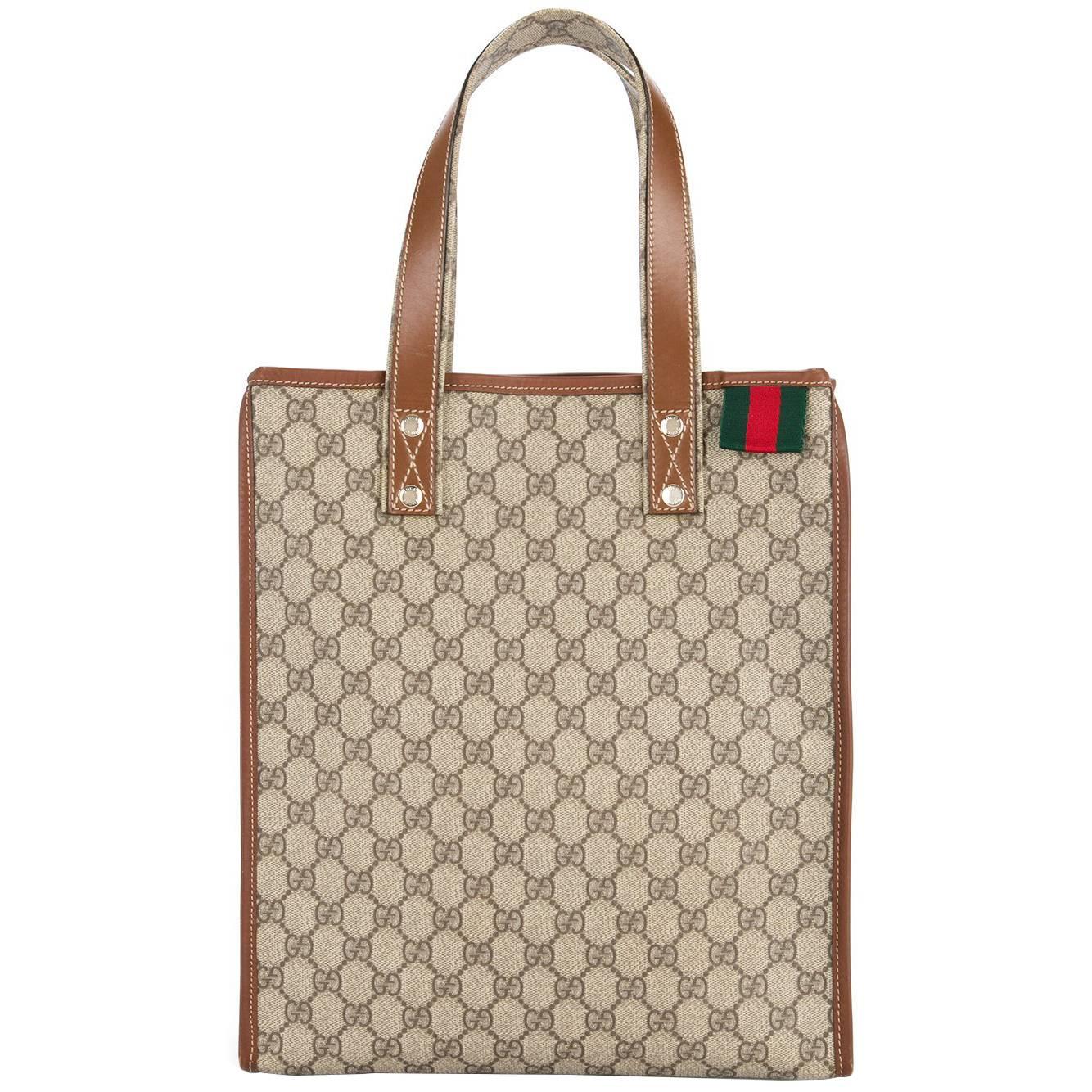 Gucci Monogram Logo Men's Large Carryall Travel Shoulder Top Handle Tote Bag