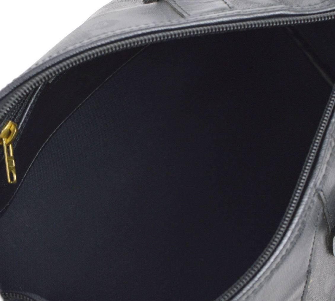 Christian Dior Black Monogram Canvas Logo Satchel Speedy Top Handle Bag 2