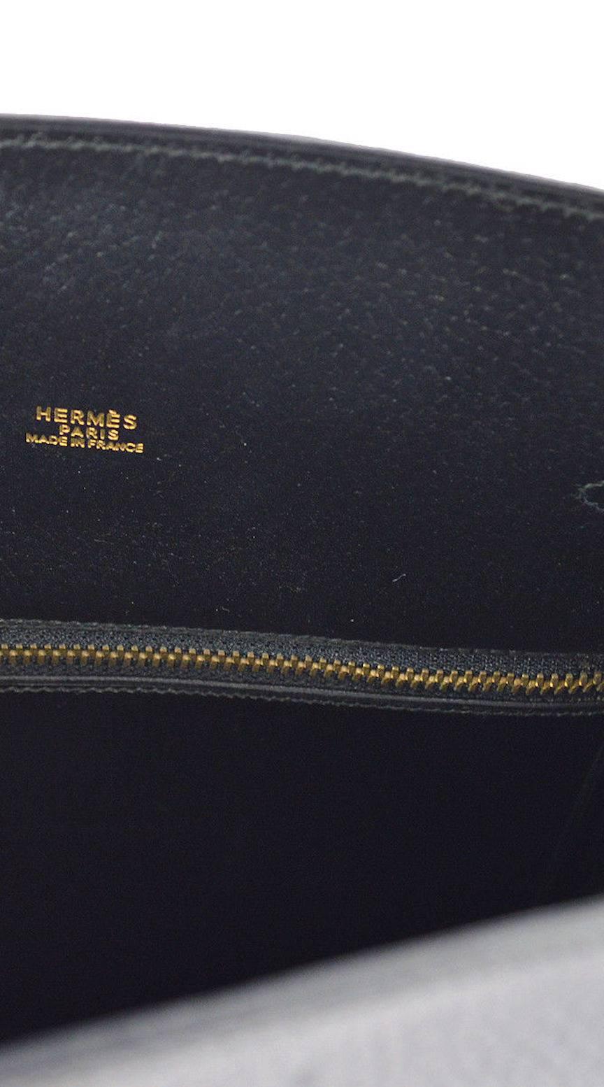 Hermes Black Leather Gold Hardware Travel Sport Single Shoulder Carryall Bag 3