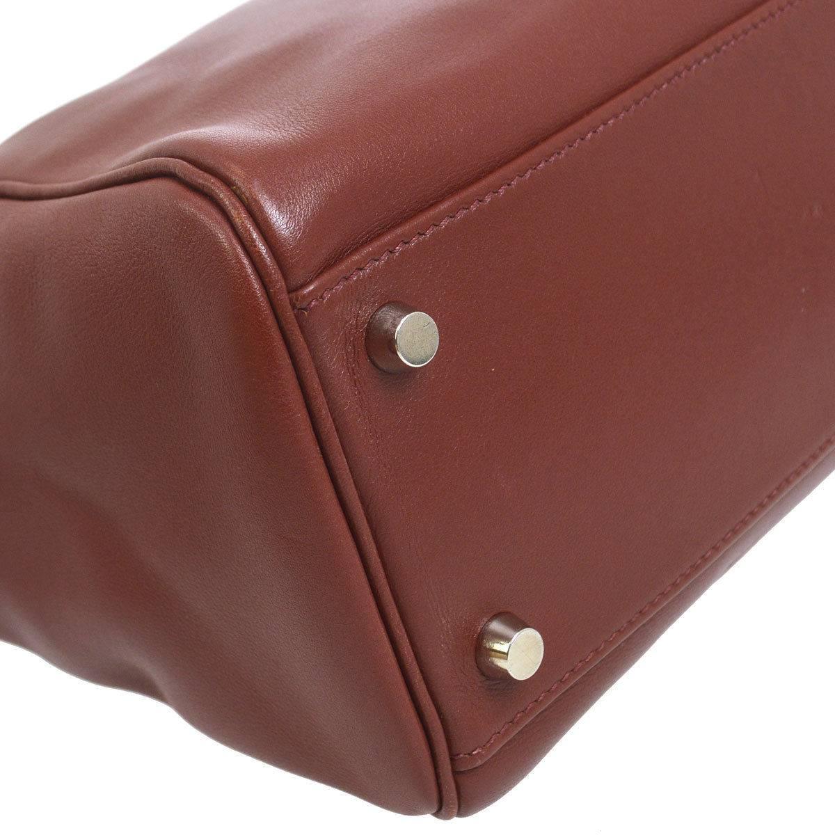 Women's Hermes Rare Leather Gold Hardware Travel Sport Single Shoulder Carryall Bag