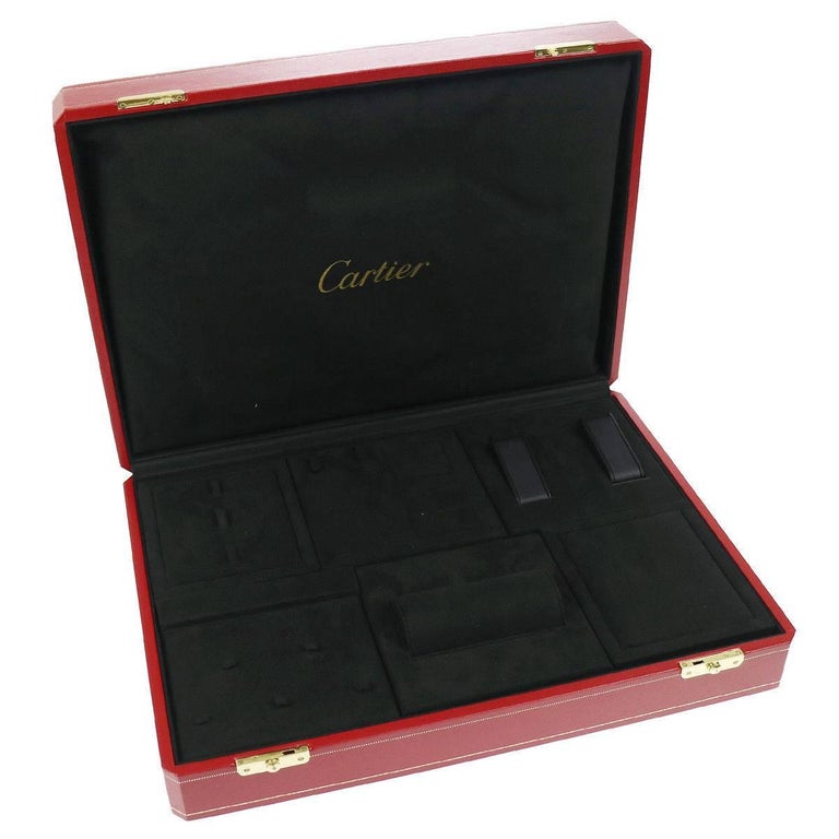 Cartier Red Leather Men's Women's Travel Storage Vanity Watch Case