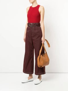 Hermes Cognac Leather H Men's Women's Carryall Messenger Crossbody Shoulder Bag