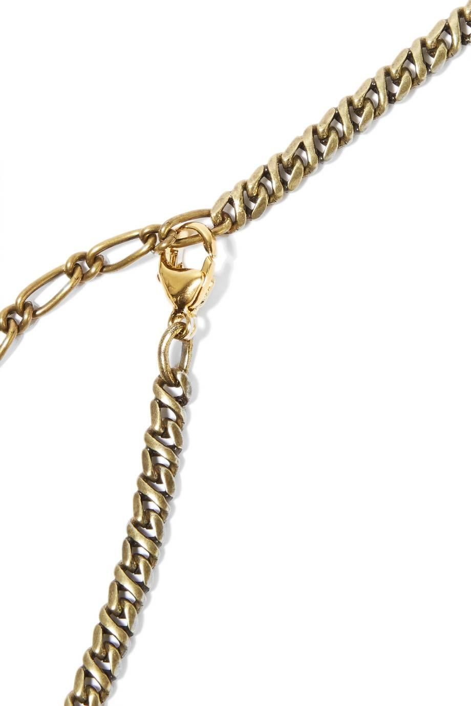 Lanvin New Brass Geometric Chandelier Evening Long Drop Dangle Necklace  In New Condition In Chicago, IL
