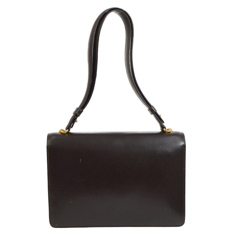 Hermes Leather Gold Evening Top Handle Satchel Kelly Flap Shoulder Bag ...