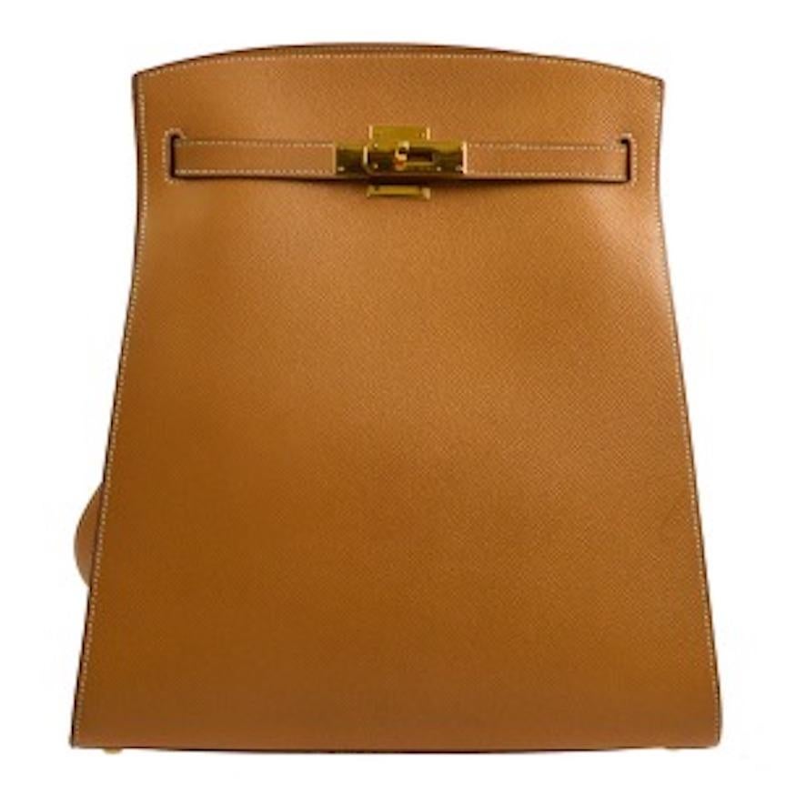 Hermes Cognac Leather Gold Hardware Travel Single Shoulder Large Carryall Bag