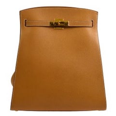 Vintage Hermes Cognac Leather Gold Hardware Travel Single Shoulder Large Carryall Bag