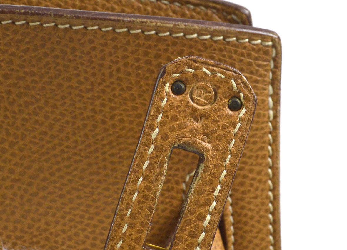 Hermes Cognac Leather Gold Hardware Travel Single Shoulder Large Carryall Bag 3