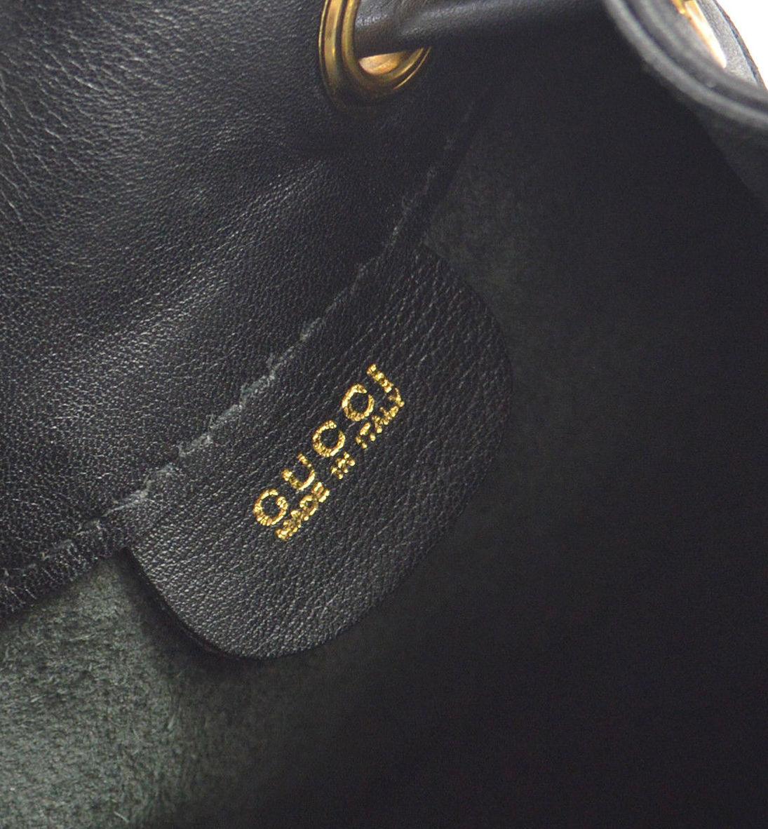 Gucci Black Leather Men's Women's Bamboo Top Handle Carryall Shoulder Bag  3