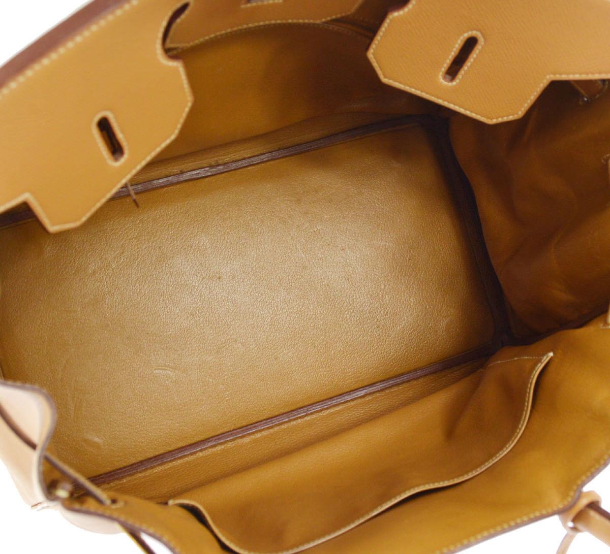 Hermes Birkin 35 Cognac Leather Top Handle Satchel Carryall Bag W/Accessories 1