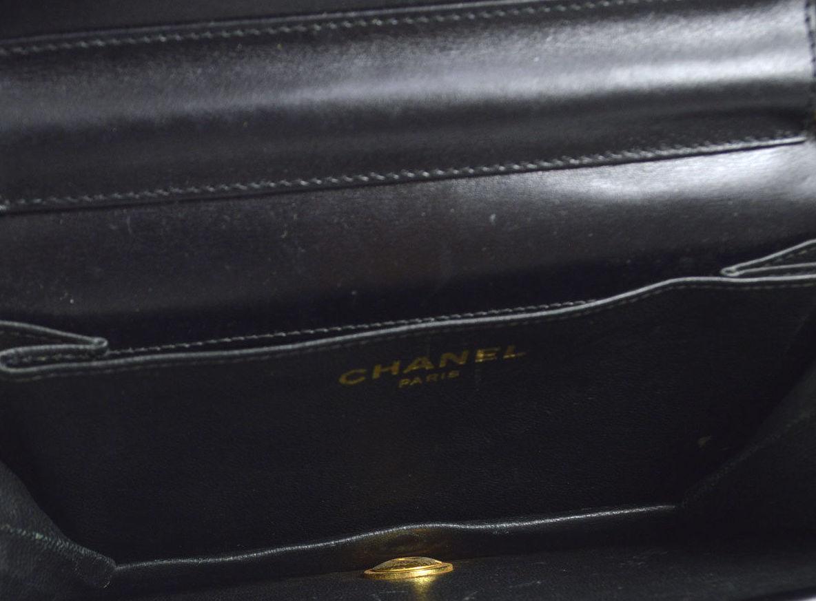 Chanel Rare Black Crocodile Leather Gold Evening 2 in 1 Clutch Shoulder Flap Bag 3