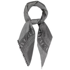Burberry New Wool Silk Black Gray Men's Women's Scarf